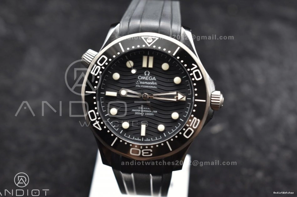 VSF A Best Edition Black Strap 300M PVD 1081 Dial Seamaster Diver GoAnywhere Black Rubber on 0116
